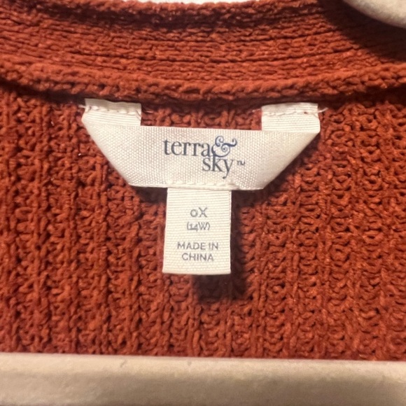 Terra & Sky Cozy Orange Knit Cardigan - Picture 3 of 4